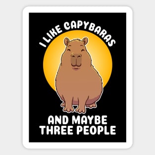 I like Capybaras and maybe three people Quote Magnet
